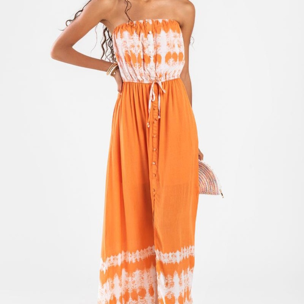 NWT-Francesca’s Strapless Tye-Dye Print Dress